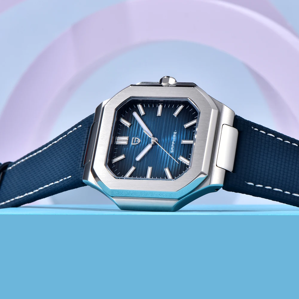 PAGANI DESIGNนาฬิกาผู้ชายสแควร์หรูหราควอตซ์นาฬิกาผู้ชายสแตนเลสนาฬิกาข้อมือสําหรับชาย 100Mกันน้ํา 2025 ใหม่