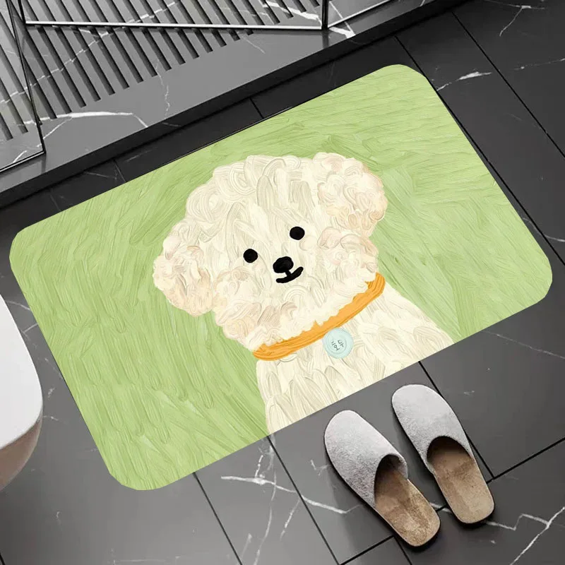 

Kawaii Cartoon Animals Pattern Design Bathroom Door Mat Non-silp Flannel Floor Pads for Home Decorative Accessories Soft Carpets