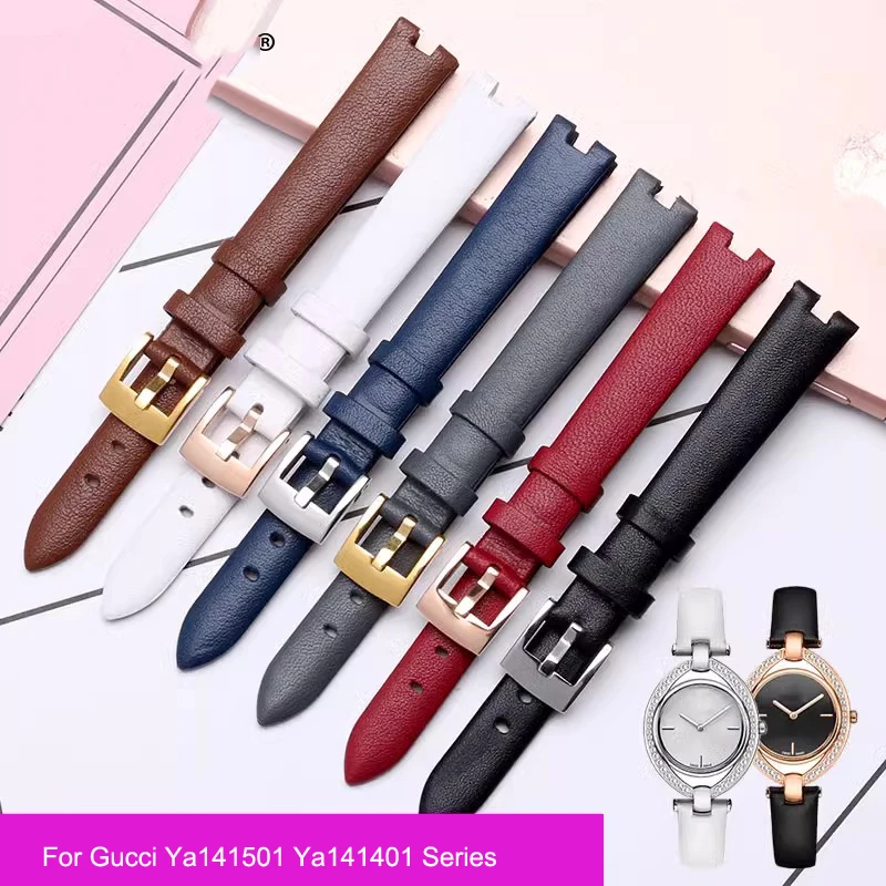 

Watch Band For Gucci Ya141501 Ya141401 Series Women's Notch Watch Bracelet GC Leather Watch Strap 12mm 14mm