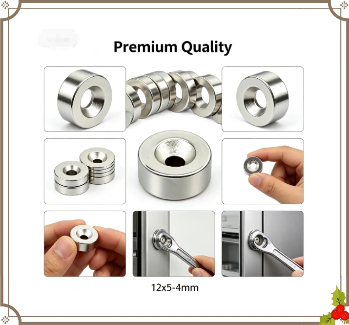Super Strong 12x5-4mm Neodymium Magnet Round Countersunk NdFeB Permanent Magnet For DIY Handmade Arts And Crafts