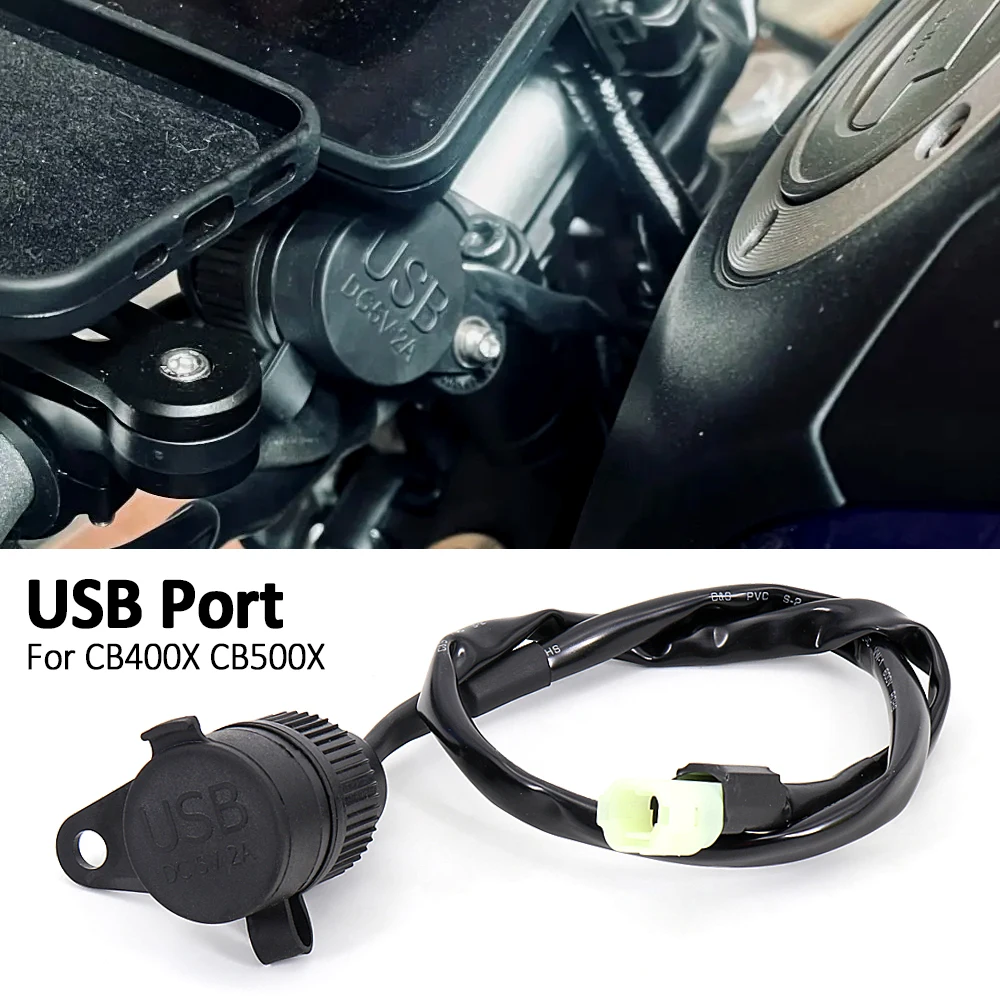 

FOR HONDA CB400X CB 400X CB 400 500 X CB500X CB 500X Motorcycle Accessories Dual USB Charger Plug Socket Adapter