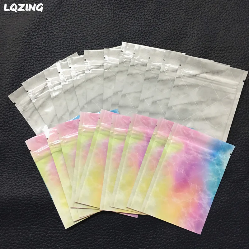 Resealable Color/Grey Marble Bags 4x6\