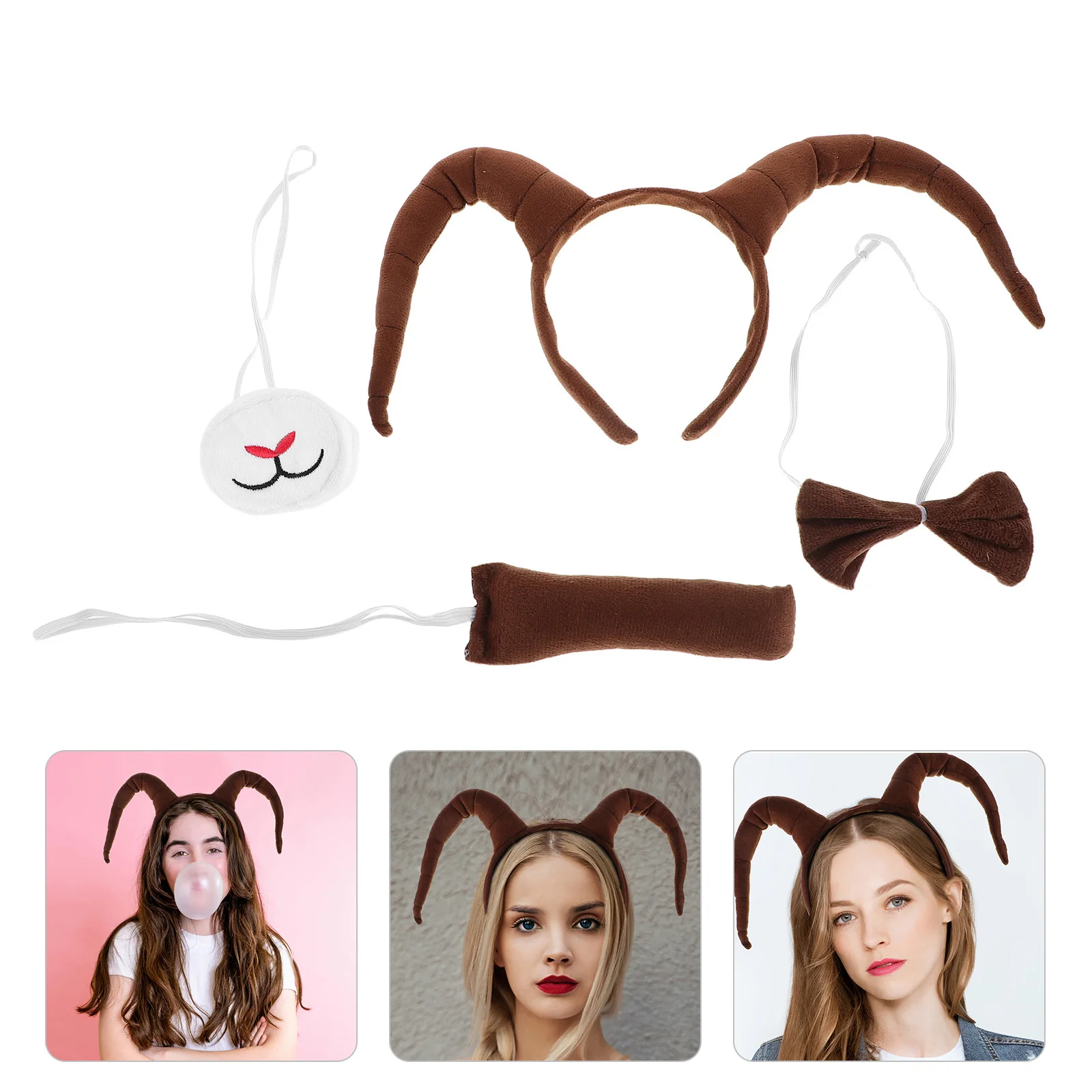

Antelope Horn Band Set Animal Costume Headwear Antlers Headband Headbands Costumes Women Headpiece Headdress