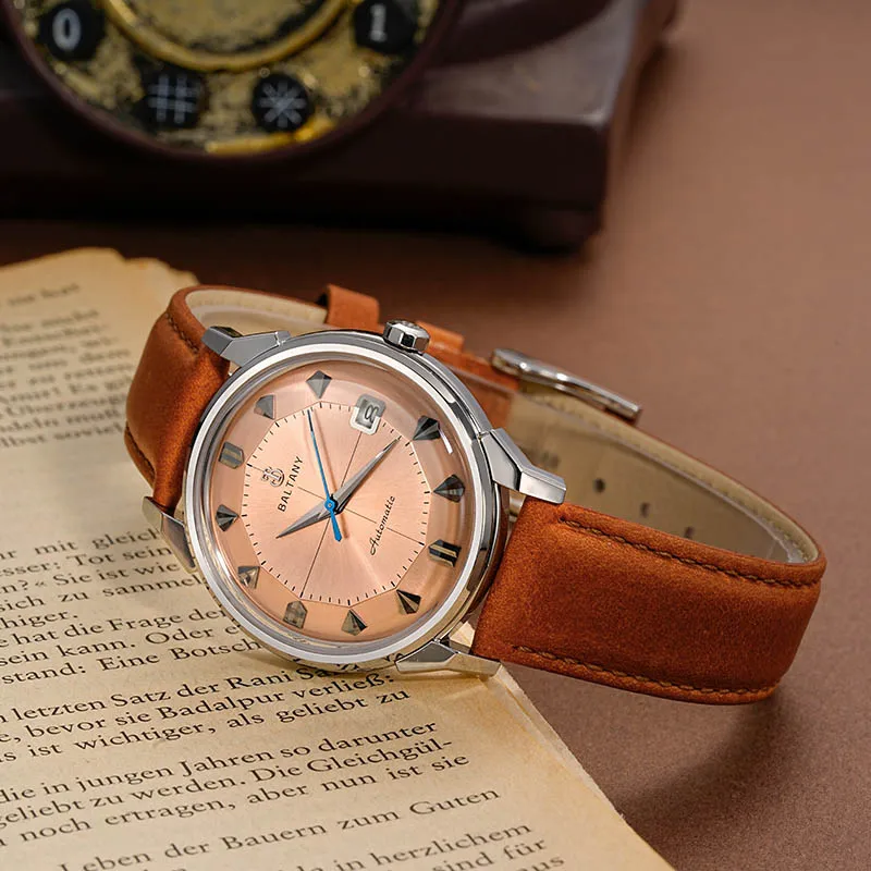 Baltny 36mm Pie-Pan Dial Constellation Homage Watch S4106 Luxe Dress Watch 5Bar 9015 Automatisering Mechanische Horloges Voor Man