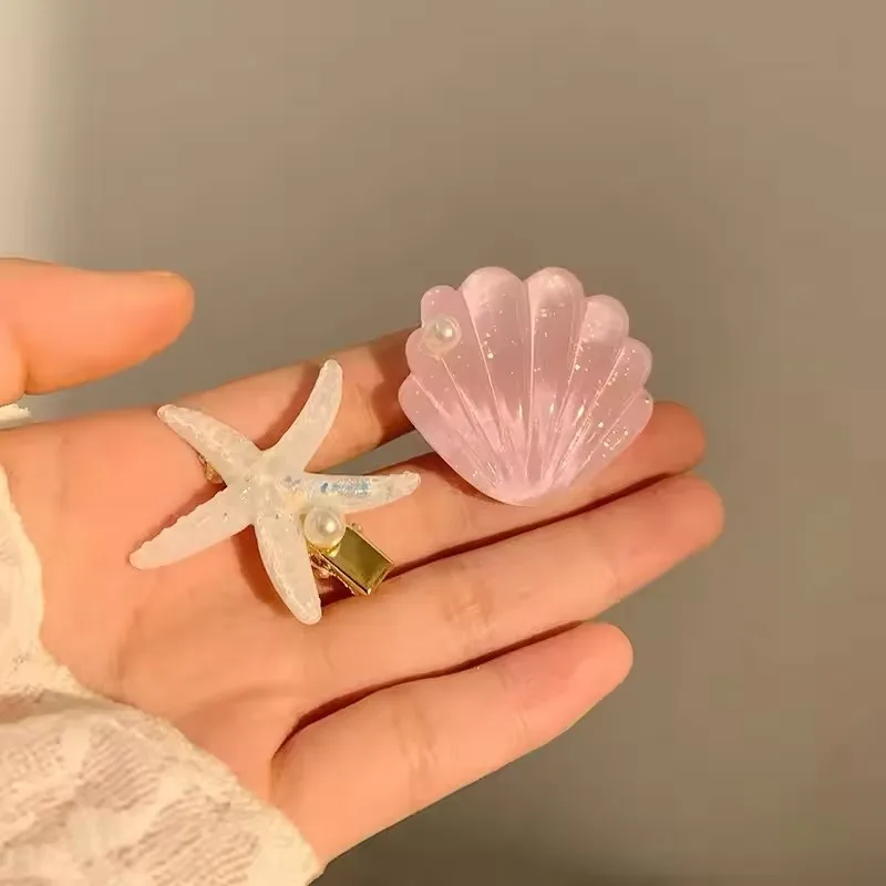 Elegante Seestern-Stern-Muschel-Haarspangen für Frauen und Mädchen, Haarnadel-Kopfbedeckung, geeignet für den täglichen Gebrauch, Haarspangen, Haar-Accessoires, Ornament – Detail 6
