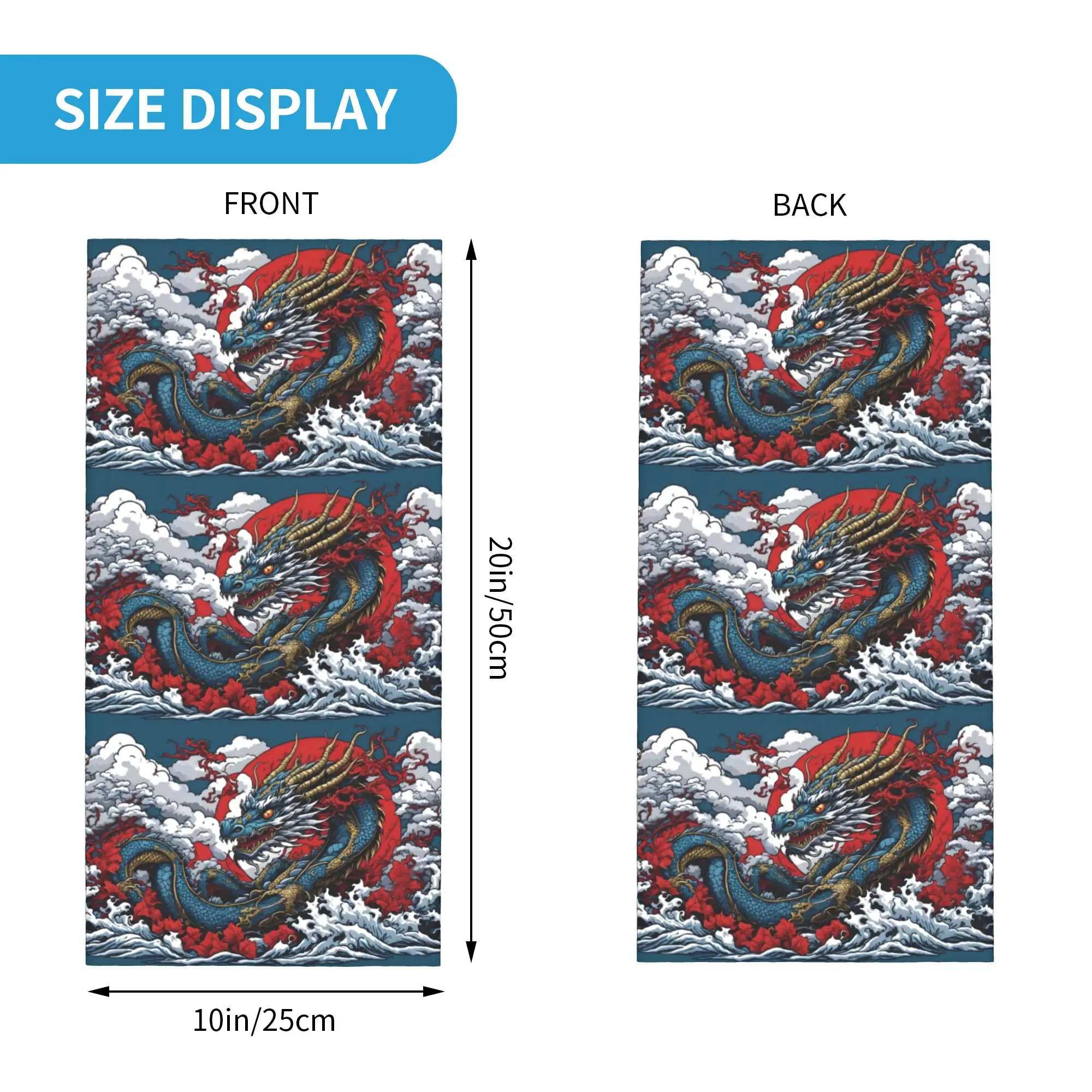 Custom Red Dragon Bandana Neck Warmer Men Women Winter Hiking Ski Scarf Gaiter Traditional Mascots Crtoon Face Cover