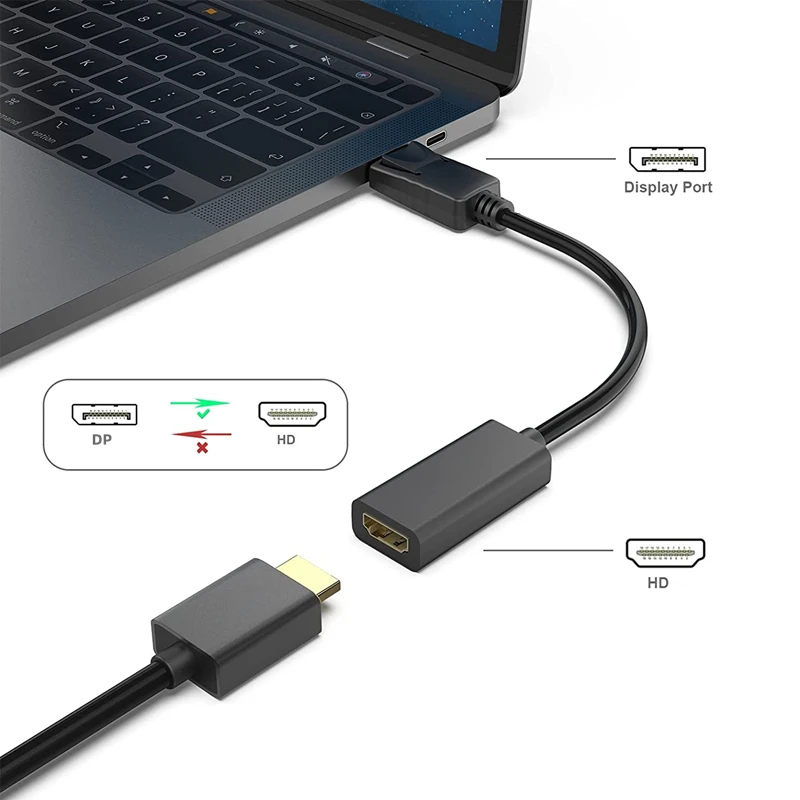 

Nku Gold-plated 4K 1080P Displayport Converter Adapter DP Male to HD Female Port Cable Connector for Laptop Desktop HDTV Monitor