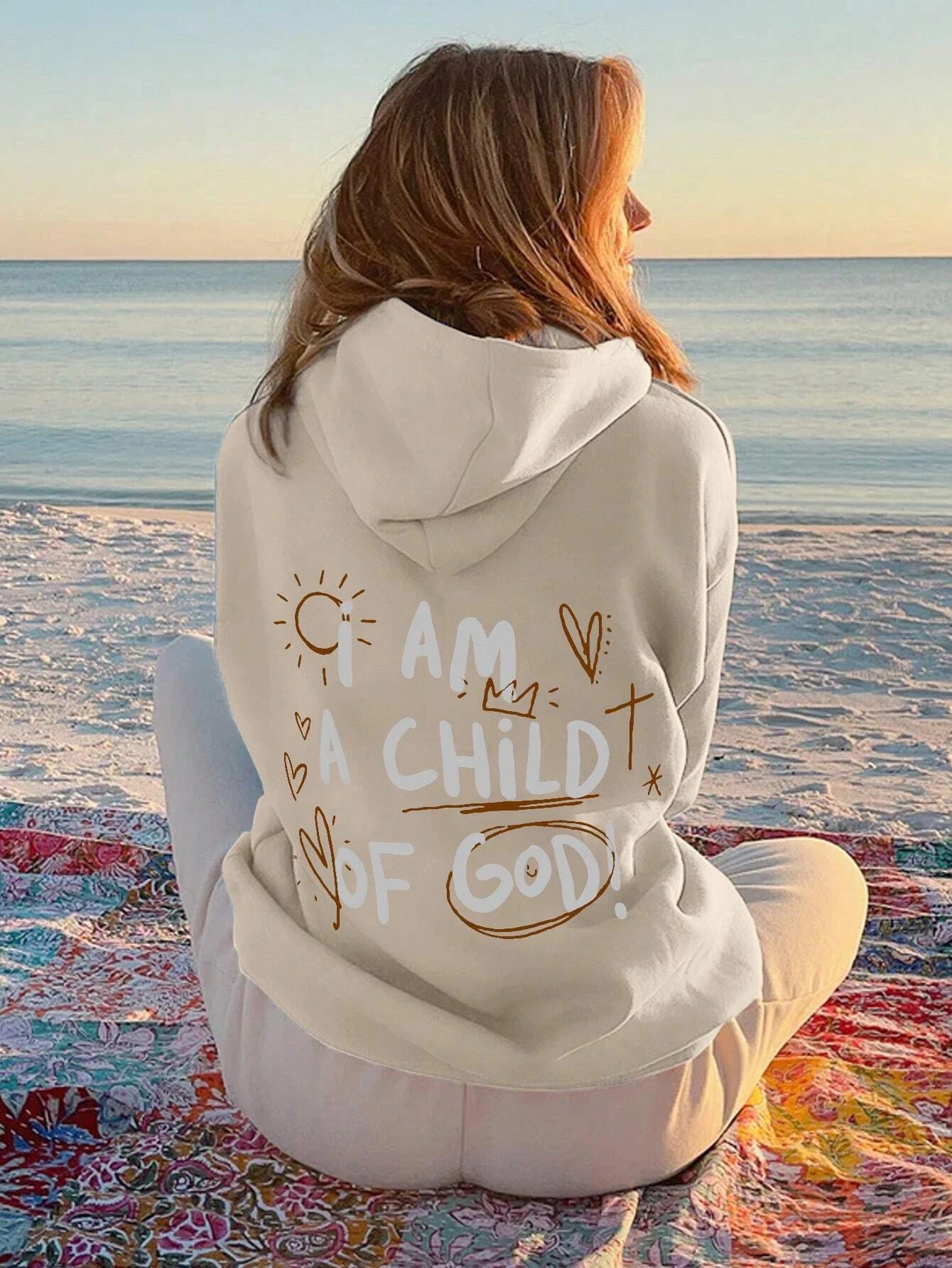 I Am A Child Of God Women Hoodie Street Casual Hooded Cartoons fur-liner Woman Hoodies S-XXL Pullover Clothing