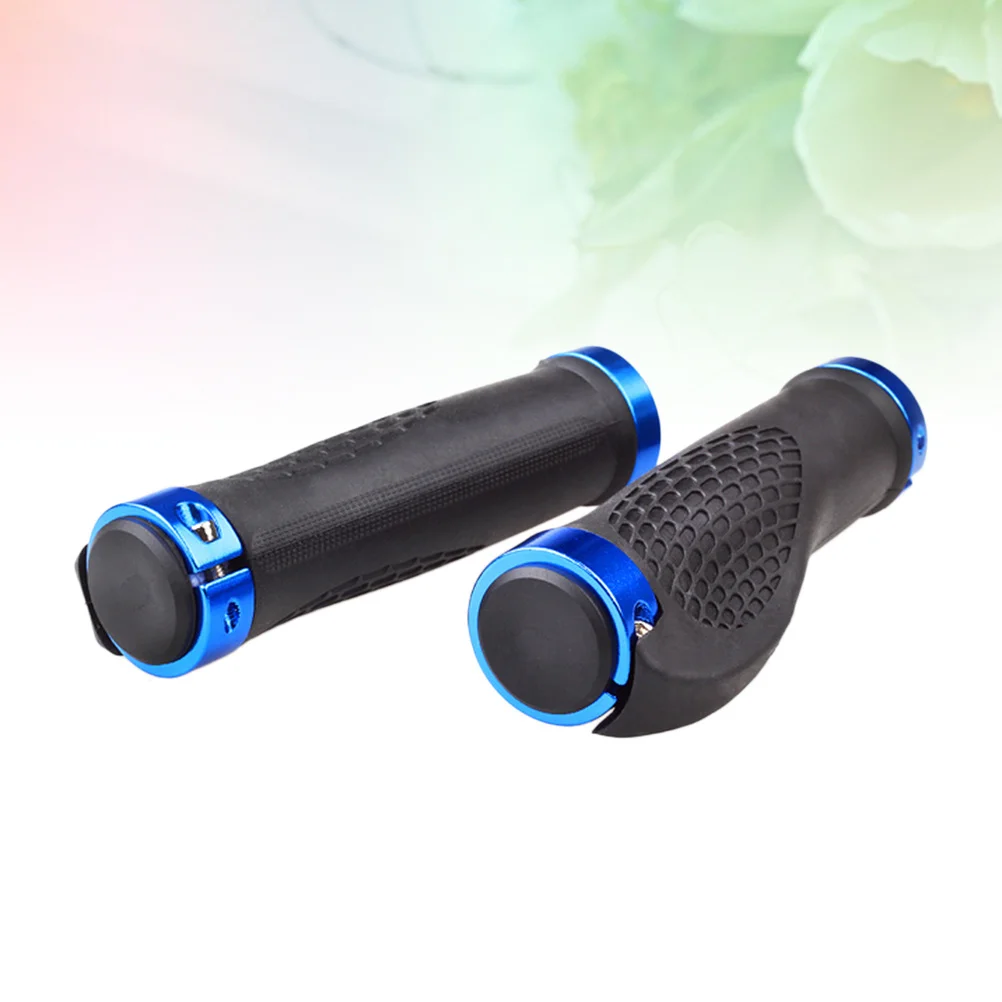 

1Pair Bike Handle Cover Anti-Slip Ergonomic Tpr Non-Slip Silicone Handlebar Grips Absorb Shock for Mountain Road Cycling Blue