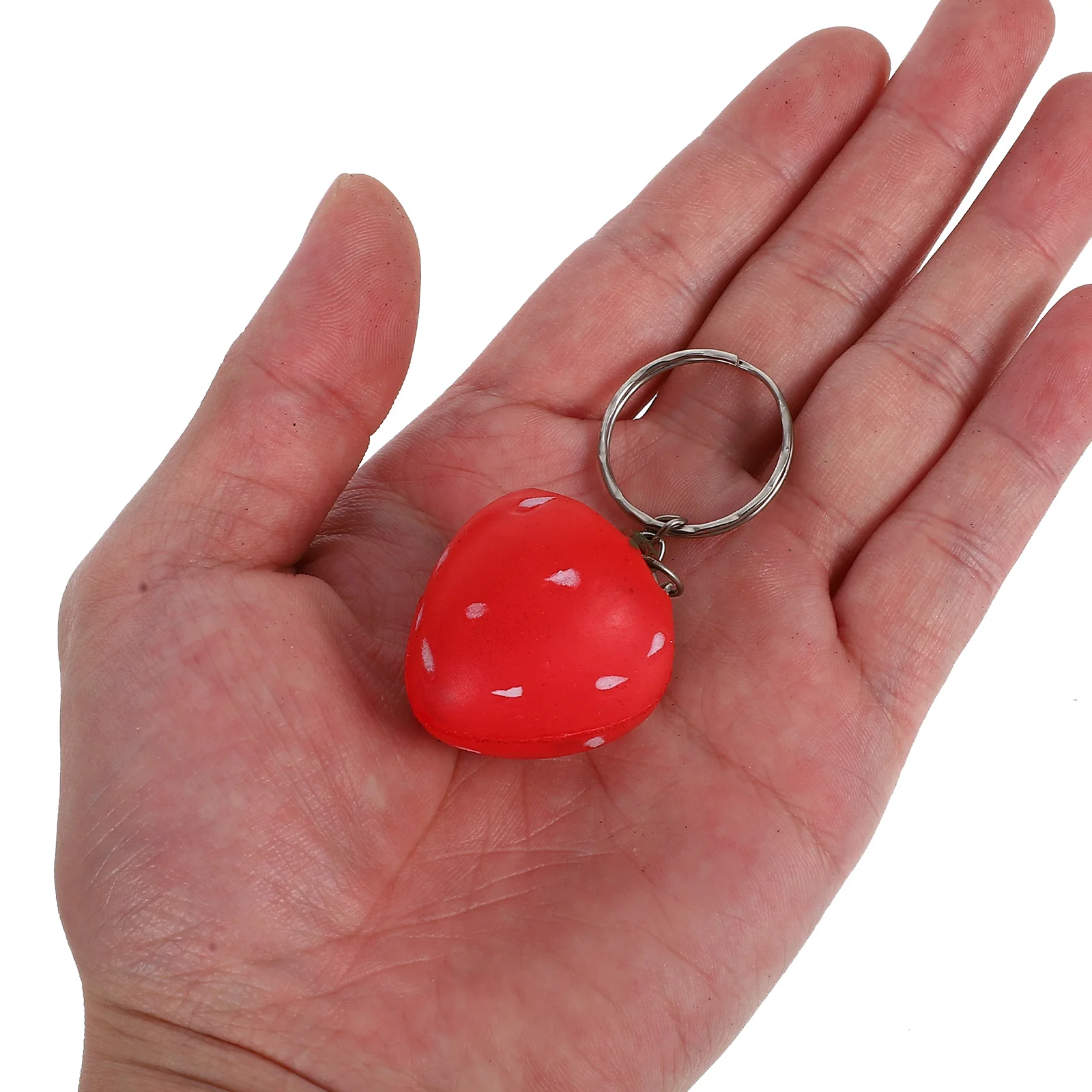 

12pcs Strawberry Keychain Pu Foam Fruit Pendant Realistic Key Ring For Bag Car Purse Handbag Decor Mini Artificial Charm Party