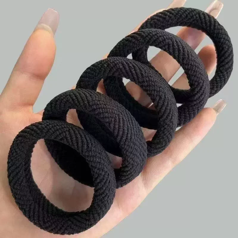 Eenvoudige, zeer elastische, naadloze haarband, verdikte rubberen band, haaraccessoire voor dames, duurzame hoge paardenstaart scrunchie.
