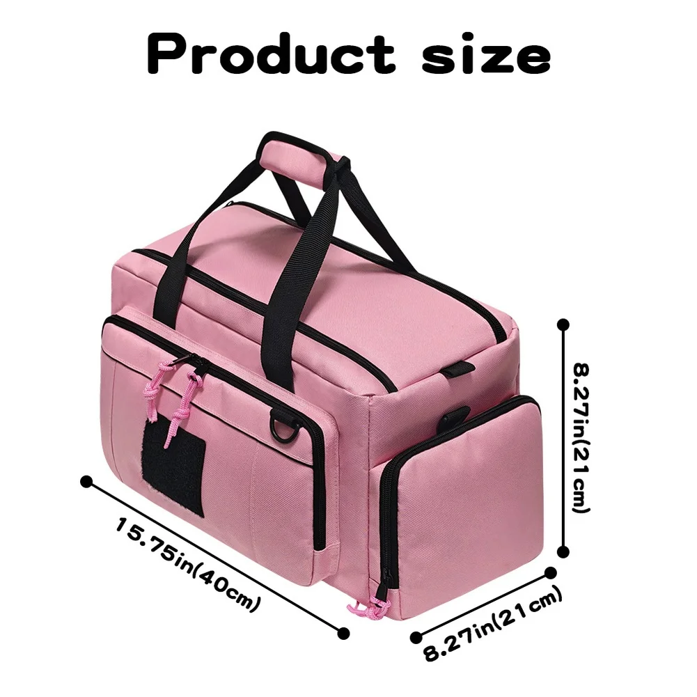

1 Piece Pink Polyester Tool Bag With Multiple Pockets And 16L Capacity For Electric Drill Screwdriver Wrench Storage Organizer