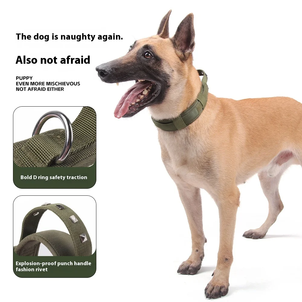 

Tactical Dog Collar Lightweight Design Durable Oxford Fabric Soft Lining Anti Pull for Medium Large Dogs