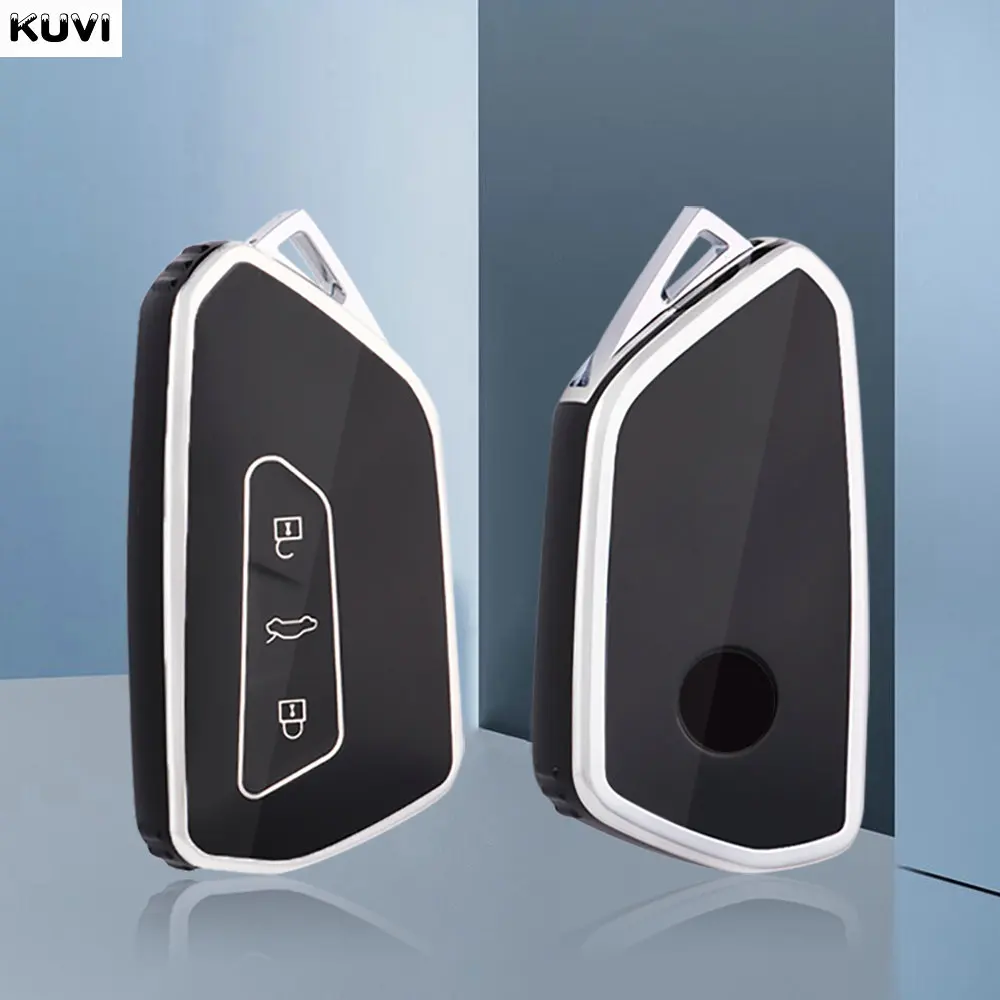 غطاء حافظة مفاتيح السيارة من البولي يورثان الحراري ، غلاف فوب لفولكسفاغن فولكس فاجن جولف 8 ، MK8 ، ID-4 ، ID-6 ، سكودا أوكتافيا A8 ، مقعد ليون فر ، MK4 ، كوبرا ، الموضة #2