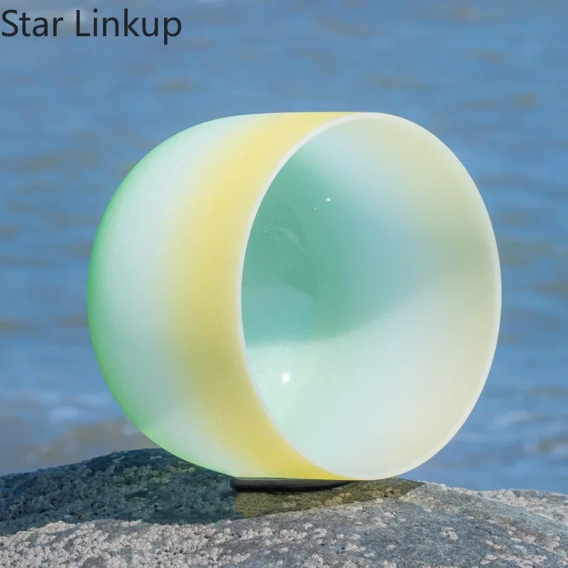 Star Linkup 10inch Lemon Yellow Crystal Singing Bowl 432hz/440hz Yoga Meditation Chakra Sound Bowls Musical Instrument for healing