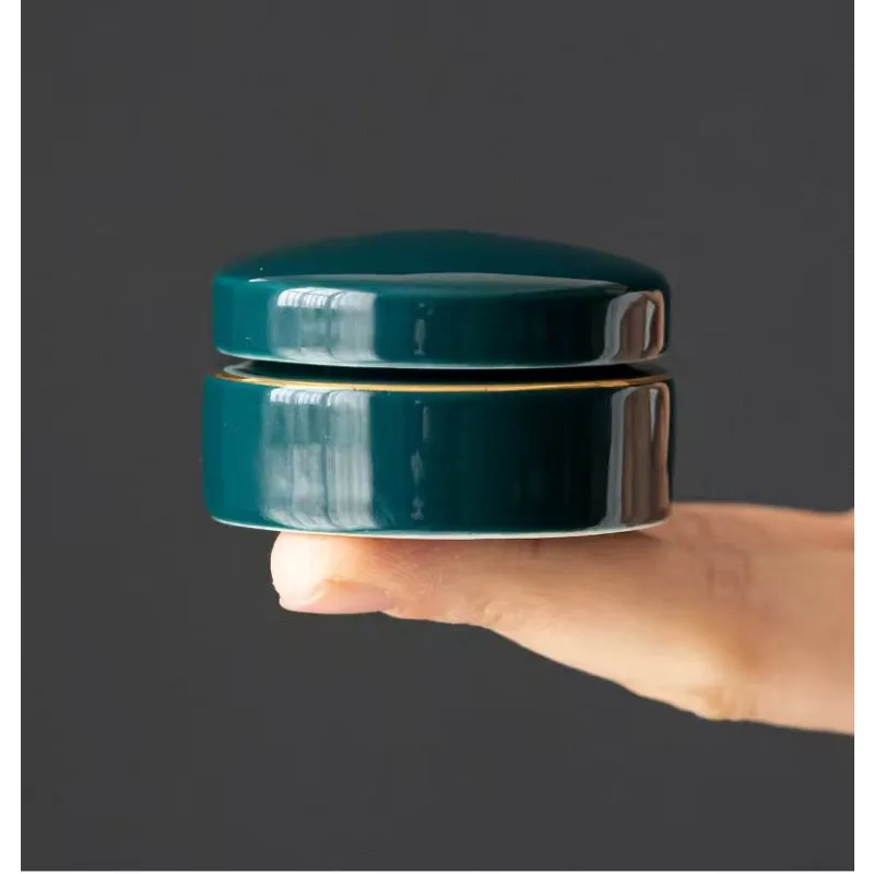 

Versatile Cream Jar Empty Ceramic Cosmetic Makeup Jar Eyeshadow Cream Lip Balm Container Blush Box Vintage Color Sample Bottles