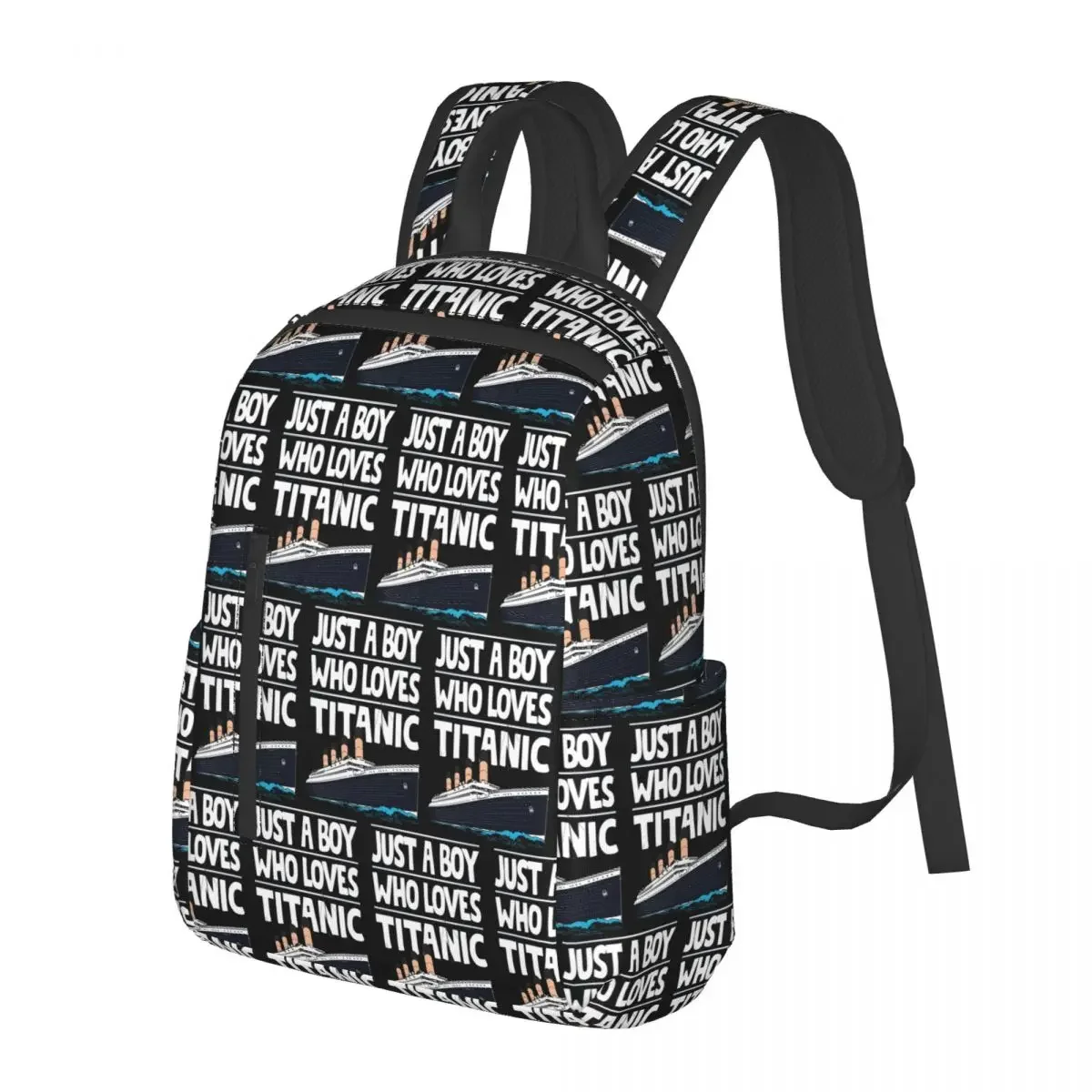

Just A Boy Who Loves Titanic Titanic Ship Gift Backpack School Bag Hiking Travel Daypack for Men Women Bookbag Shoulder Bags