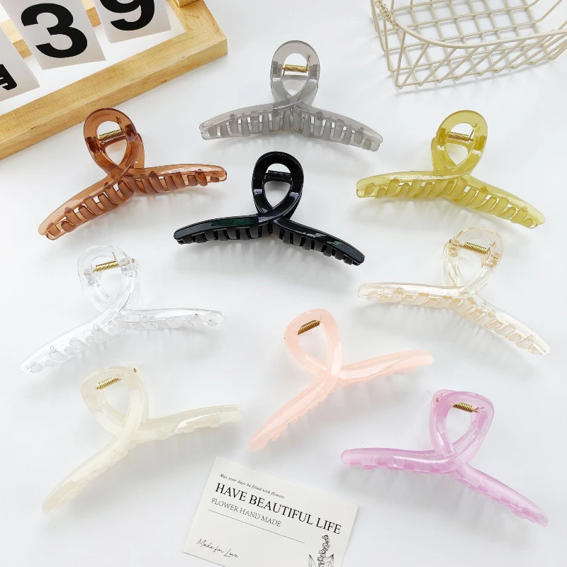 

2025 Simple Large Plastic Grab Clip Bottom Embryo Shark Clip Jelly Hairpin Headgear Wholesale ++ Clip Hair Accessories Hairpin