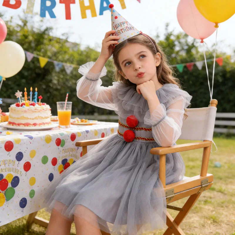 

2026 костюм на Хэллоуин для девочек, карнавальный костюм для косплея, жуткий костюм клоуна, детское платье, праздничная одежда, детское новое серое платье-пачка Джокера