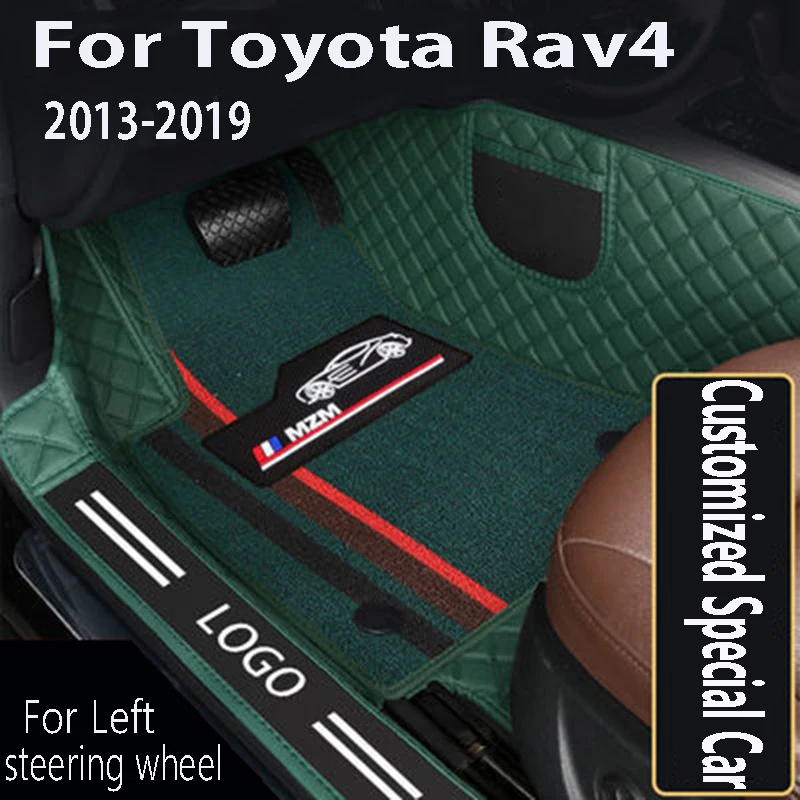 

Carpets Car Floor Mats For Toyota Rav4 2013-2019 Auto Interior Covers Accessories Waterproof Protect Rugs Leather