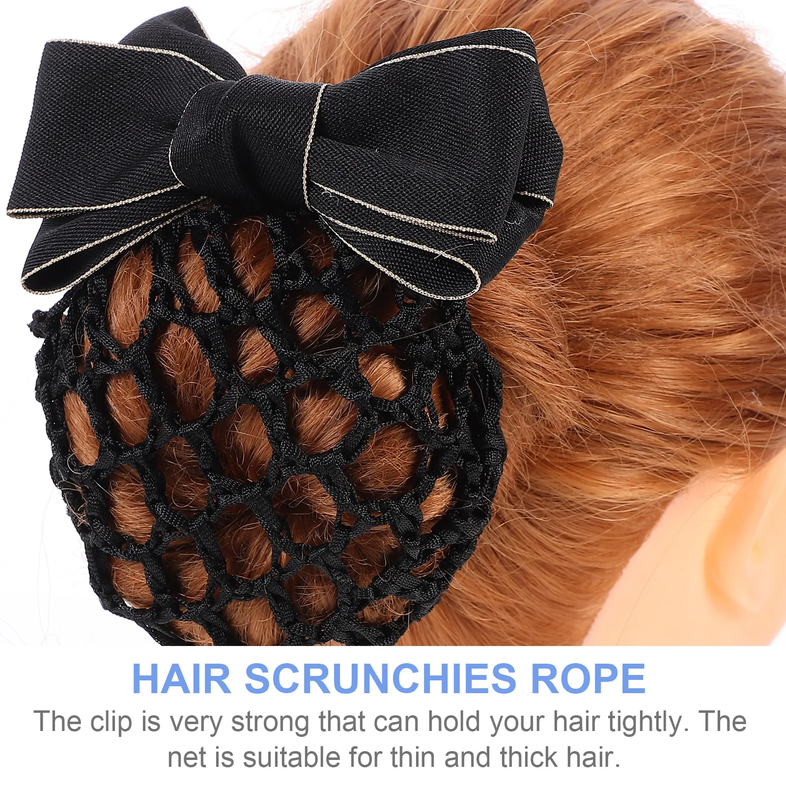 

2pcs Women Professional Nets Ribbon Alloy Strong Clip Thick Thin Bow Knot Nurse Stewardess Work Hair Barrette Bow