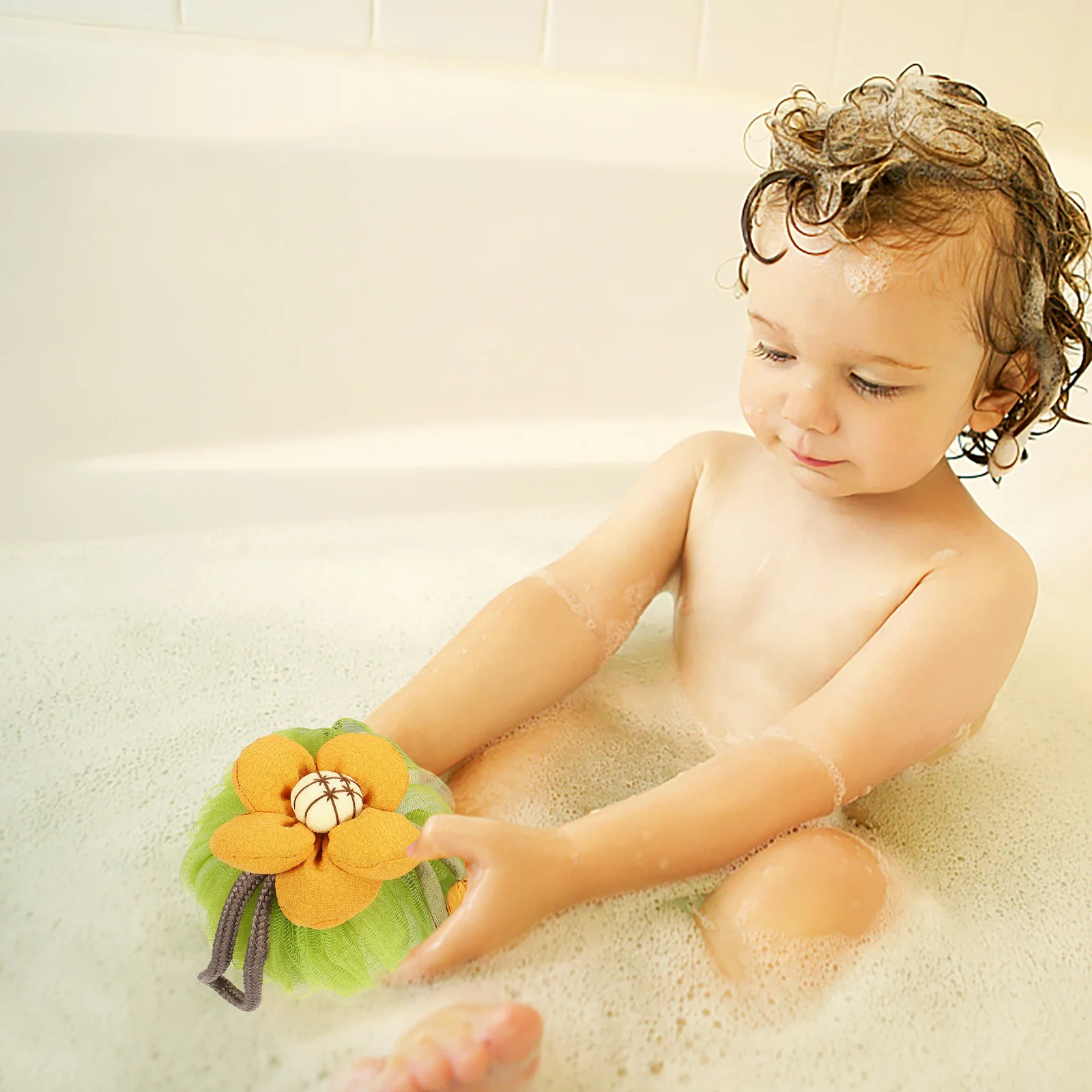 

4Pcs Cartoon Bath Balls Shower Scrubber Exfoliating Body Sponge for Foaming Mesh Easy Clean Shower Scrubber for Body