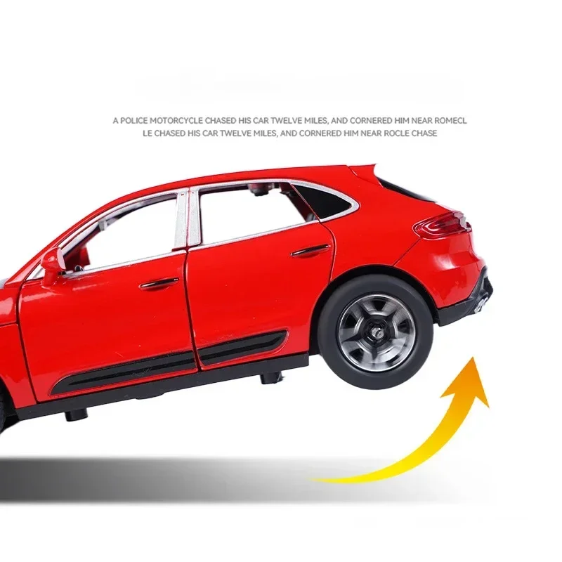 Macan SUV pressofuso in lega di auto giocattolo modello 1:32 suono e luce tirare indietro giocattolo per bambini da collezione regalo di compleanno