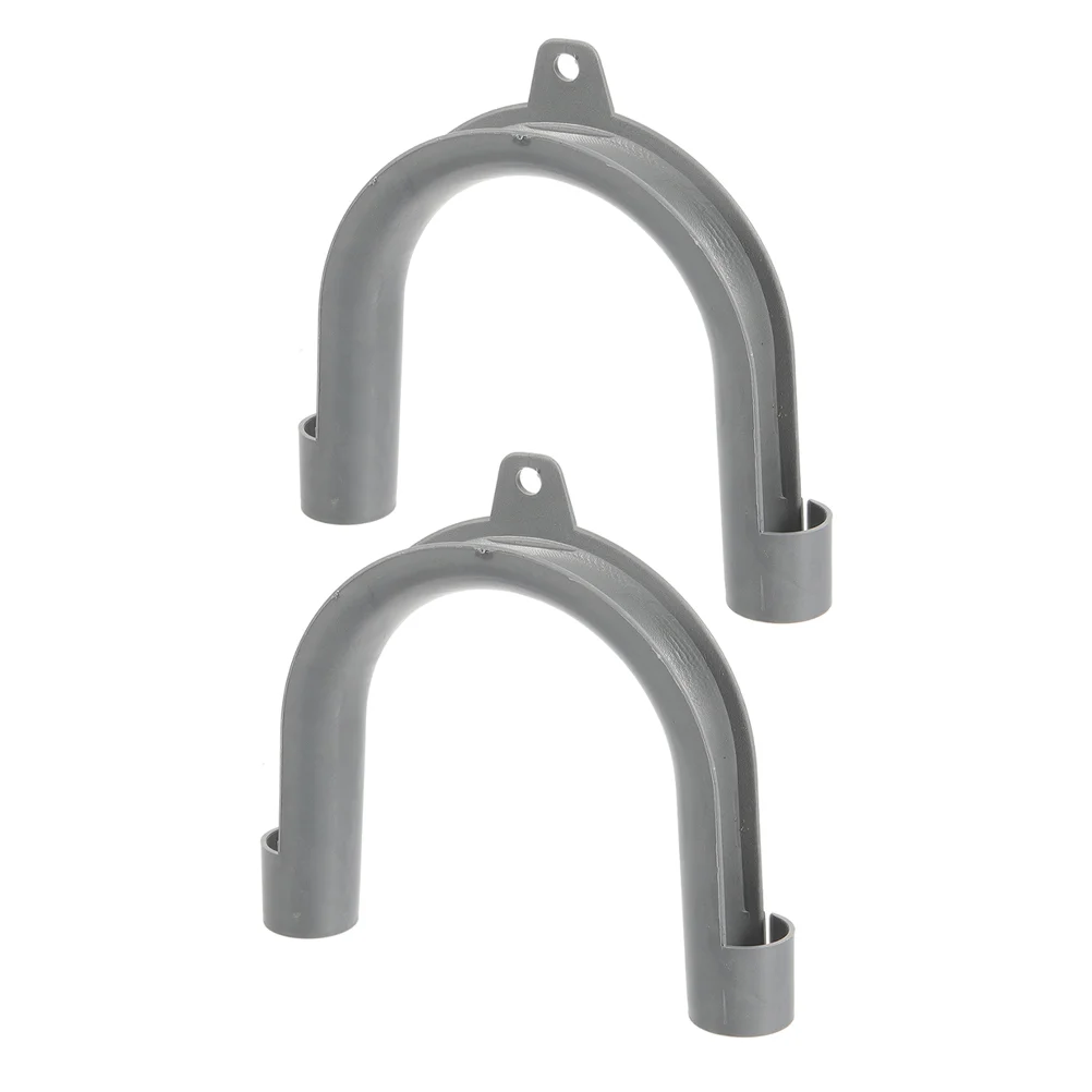 

2 Pcs Washing Machine Hook Rack Laundry Drain Hose U-shaped Hanger Grey Plastic