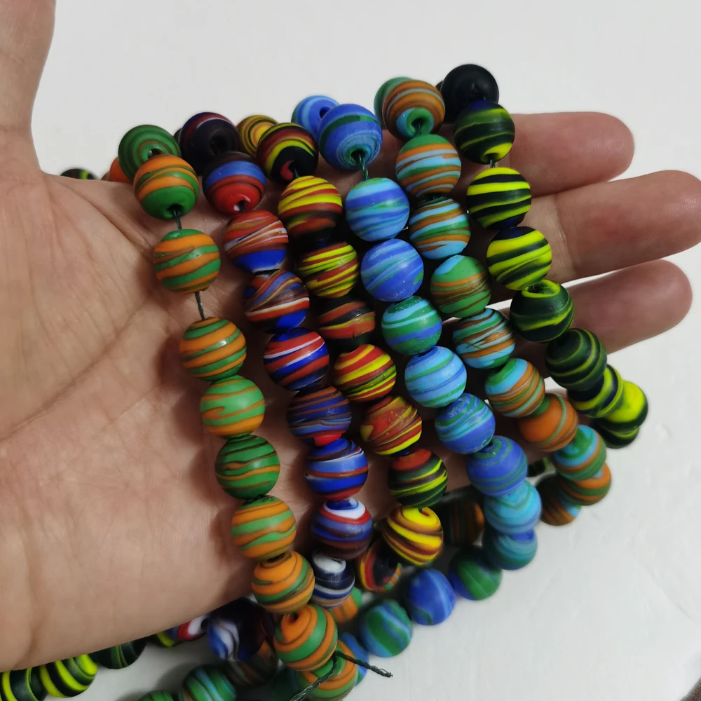 شرائط مستديرة 12 مللي متر ماتي امبورك الزجاج اليدوية فضفاض الخرز لصنع المجوهرات اكسسوارات Crafts بها بنفسك الحرف النتائج لوازم حبة