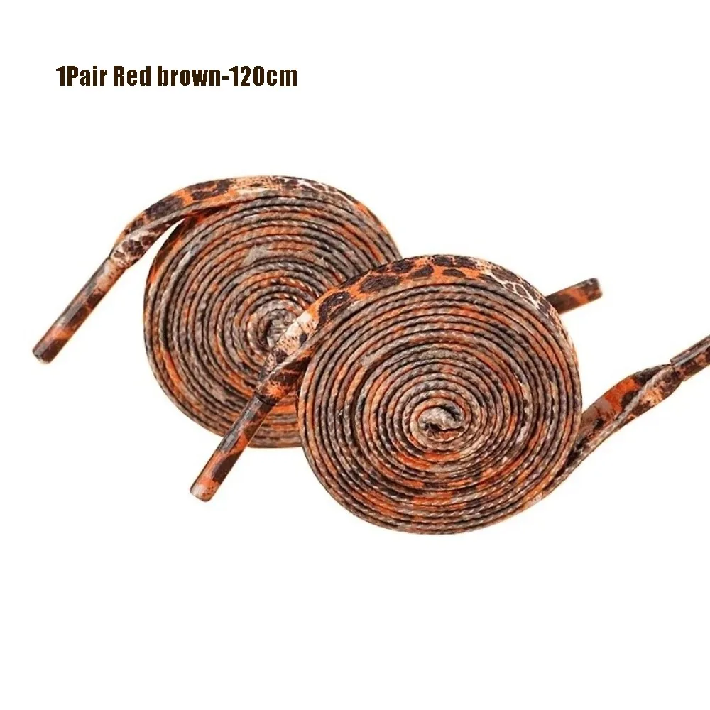 1 زوج 120 سنتيمتر ليوبارد طباعة حذاء رياضة Shoestrings استبدال أربطة الحذاء الرياضية الملونة شكل مسطح البوليستر أربطة أحذية إكسسوارات أحذية