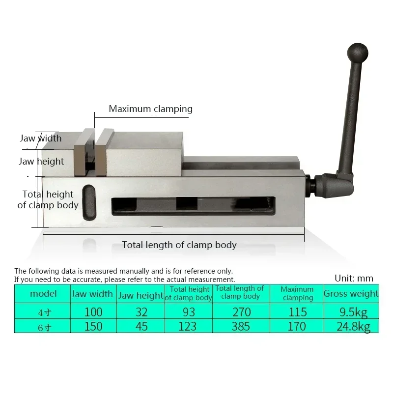 

Upgrade Tool Heavy-Duty Precision Flat-Nose Pliers CNC Machine Special Right-Angle Vise 4 Inch / 6 Inch Angle Solid Smooth One-P