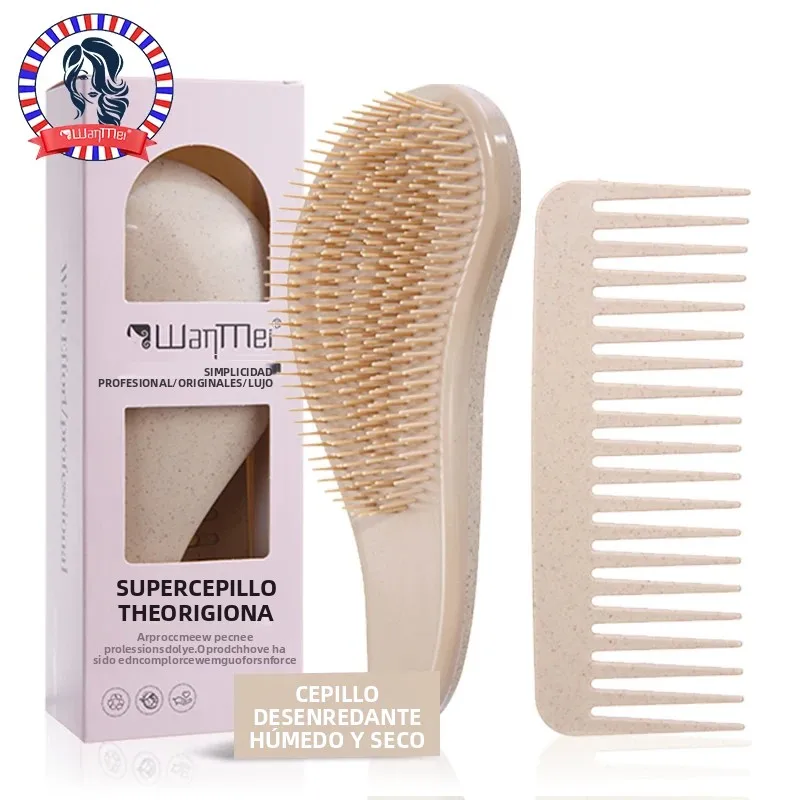 Juego de peines mágicos para desenredar, cepillos para el cabello de masaje antiestático, cojín de aire para desenredar, peine, caja de regalo para Festival, 2 uds.