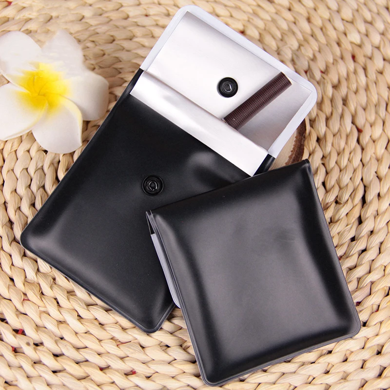 Black PVC Portable Ashtrays Pocket Outdoor Smoking Cigar Tobacco Ash Storage Bag