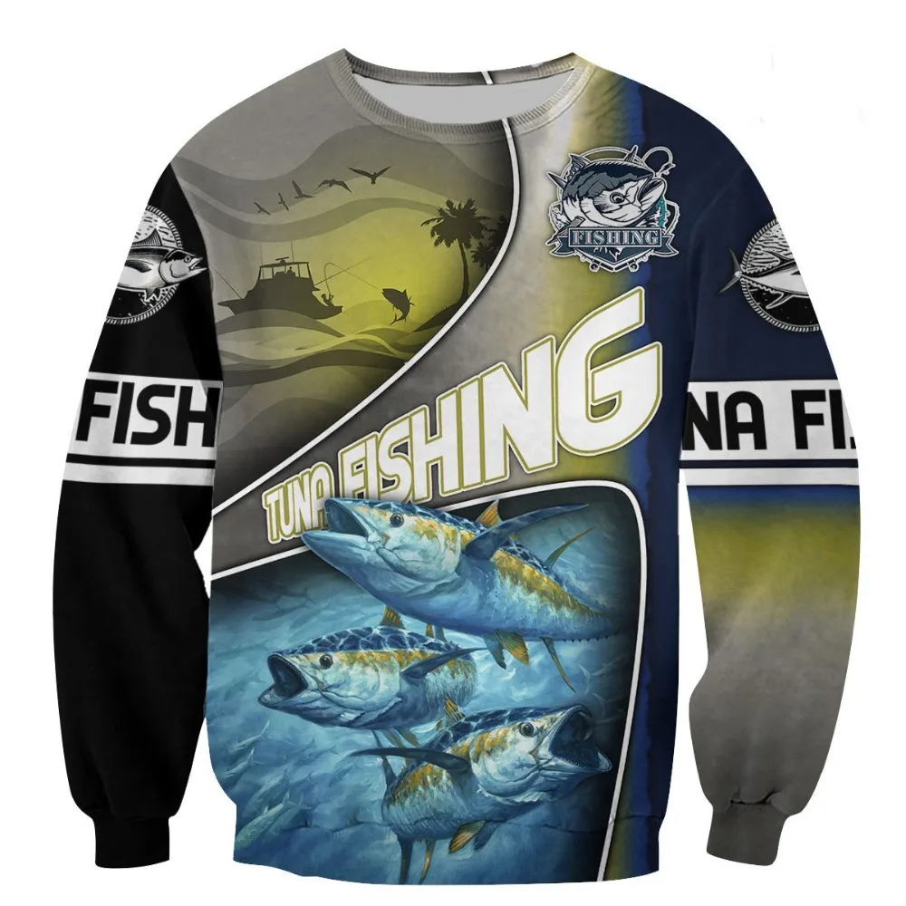 Tuna Fishing 3D All Over Printed Mens hoodies Harajuku Streetwear Hoodie Unisex Casual Pullover Autumn Jacket Tracksuits