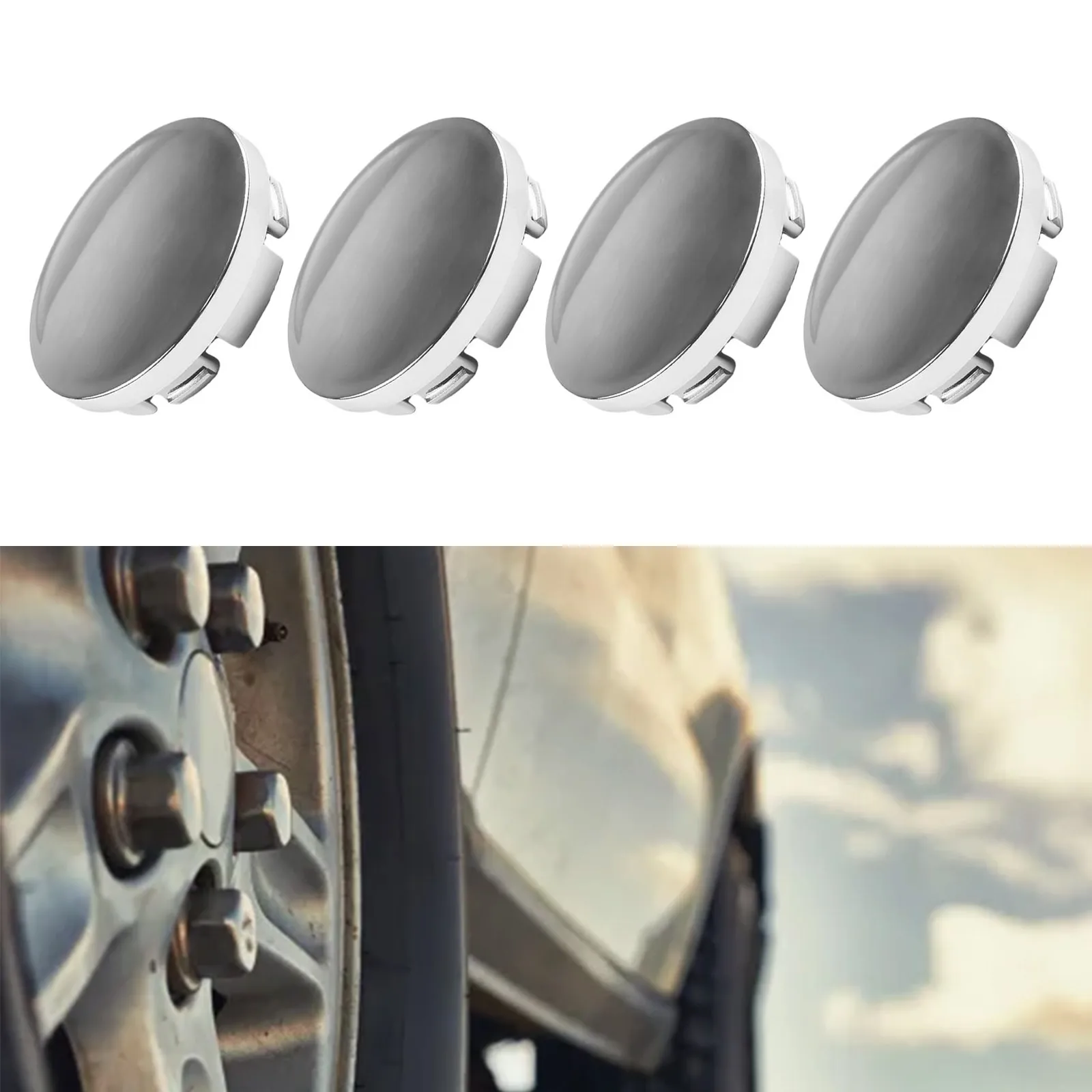 

4Pcs Car Wheel Center Cap Hub Tyre Rim Hub Cap Cover Wheel Center Cap Label Dust-proof Decorative Tyre Rim Stem Covers 5mm