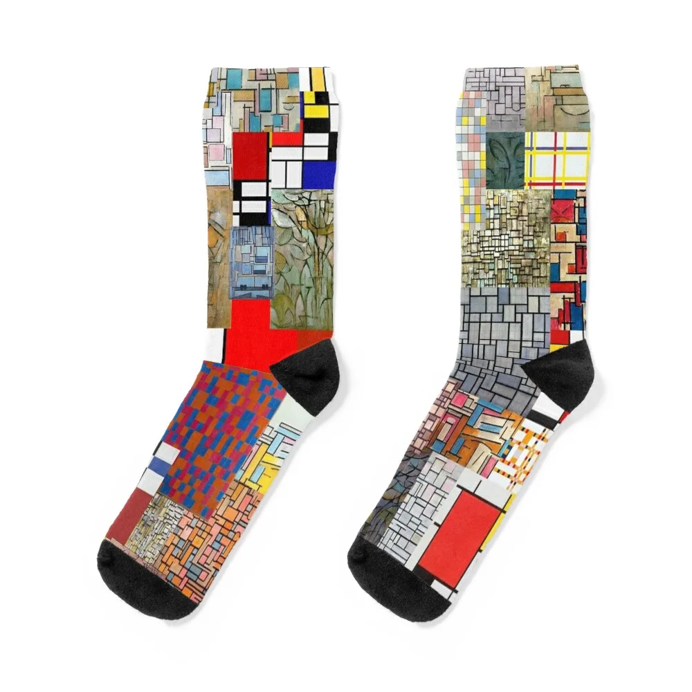 

Piet Mondrian Socks christmas gift sports stockings short Climbing Boy Socks Women's