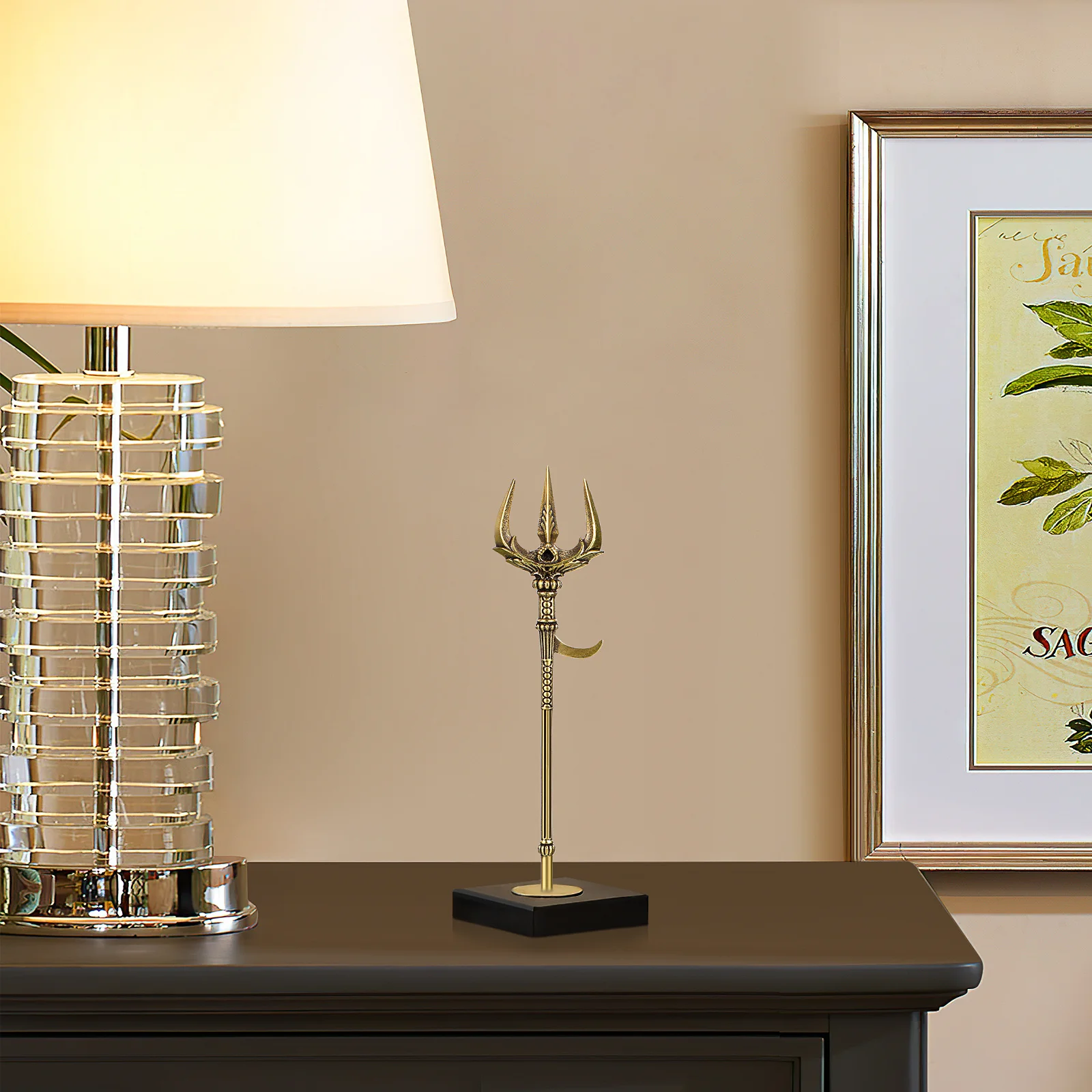 

Fork Ornament Brass Trident Decor For Home Office Trident Modeling Desk Vintage Craft Movie Prop