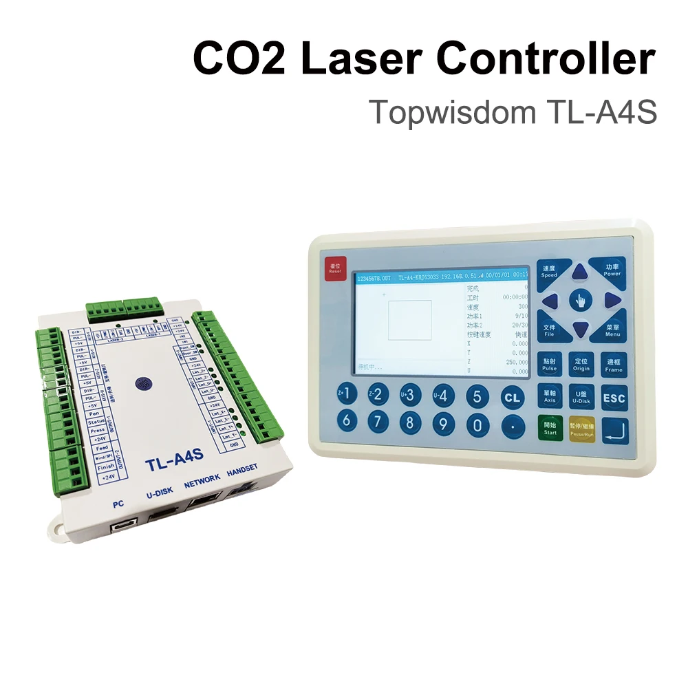 

QDHWOEL CO2 Laser Topwisdom TL-A4S Controller 4 Axes Motion Control Rotary Cutting Carving for Co2 Laser Engraving Cutting