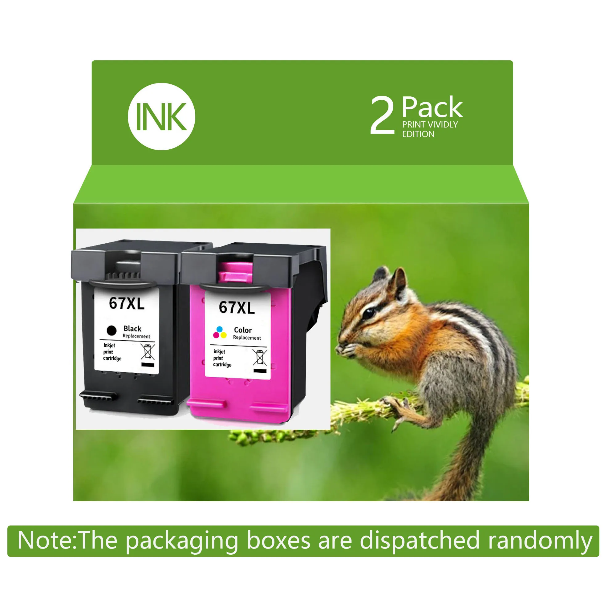 خراطيش حبر 67XL بديلة باللونين الأسود واللون للحبر 67 67XL خراطيش حبر كومبو للعمل مع DeskJet 2755e 2700 2855e #6