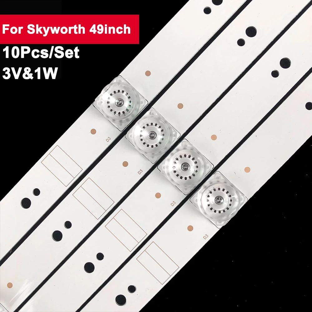 3V1W 450mm Tv Repair Spare Parts Backlight For Skyworth 49inch 5800-w49003-0P00 10Pcs/Set Led Light Strip 49L3650VM 49L3650VM