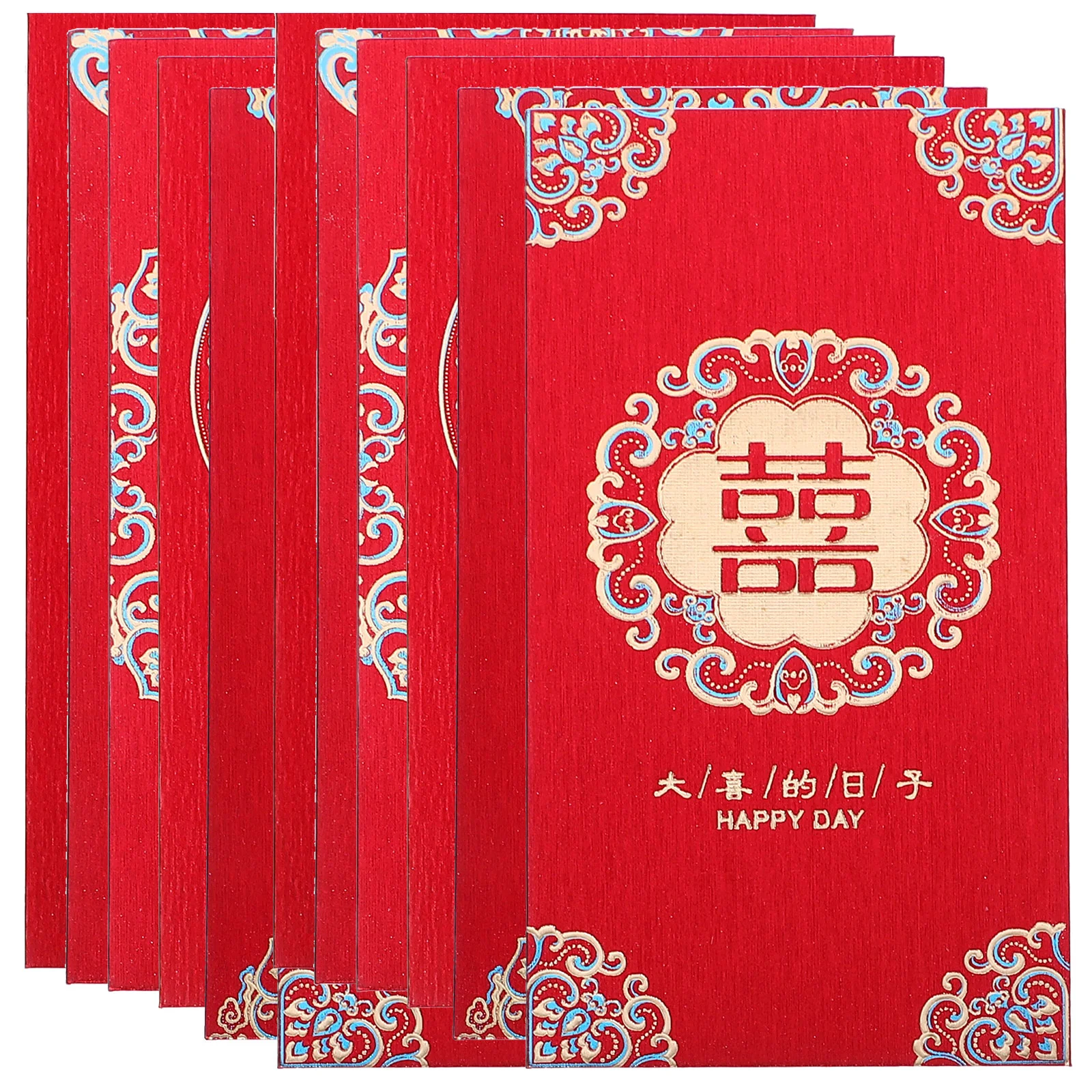 12 Pcs Luck Money Red Envelopes Chinese Wedding Festival for Partysurname Packet Reusable Cash Style Wallet