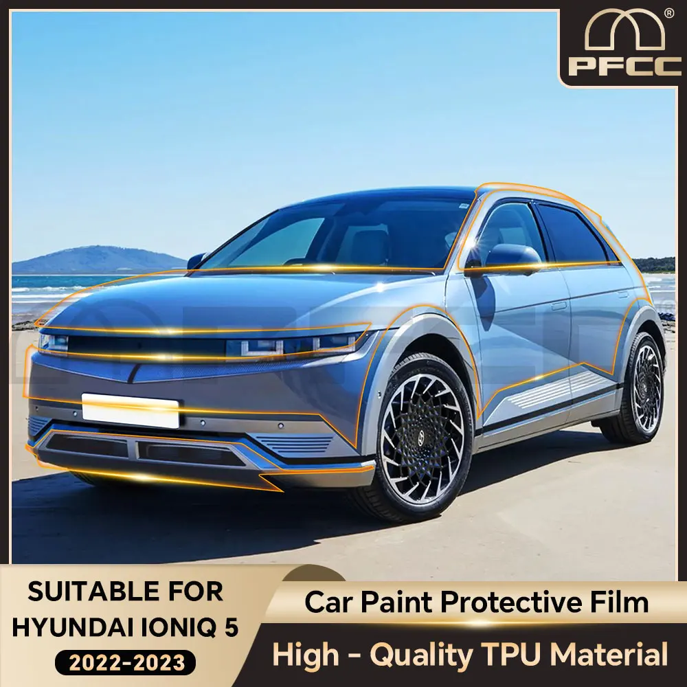 

For Hyundai IONIQ 5 2022 2023 Accessories Car Paint Protection Film Pre-cut PPF Kit Clear Decal Anti Scratch Transparent Sticker