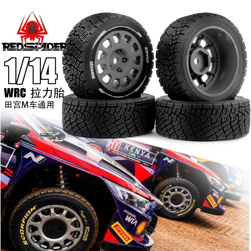 

4PCS 1/14 Scale On-Road & Rally Tire Replacement Parts for MJX 14301 14302 14303 14304 RC Racing Car
