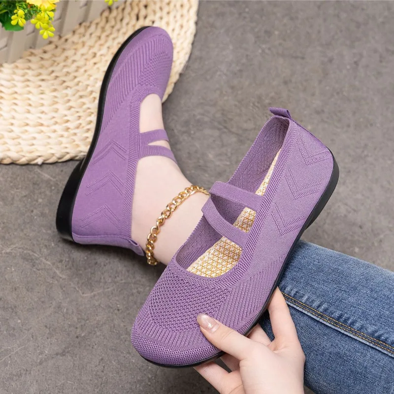 2026 Summer  Breathable Knit Women's Sneakers Casual Flats Lightweight Mesh Woman Shoes Comfortable Non-Slip Walking Shoes