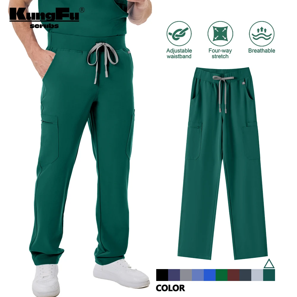 kungfu-scrubs-mens-jogging-pants-surgical-scrub-pants-soft-anti-wrinkle-with-adjustable-elastic-waist-for-clinic-and-hospital