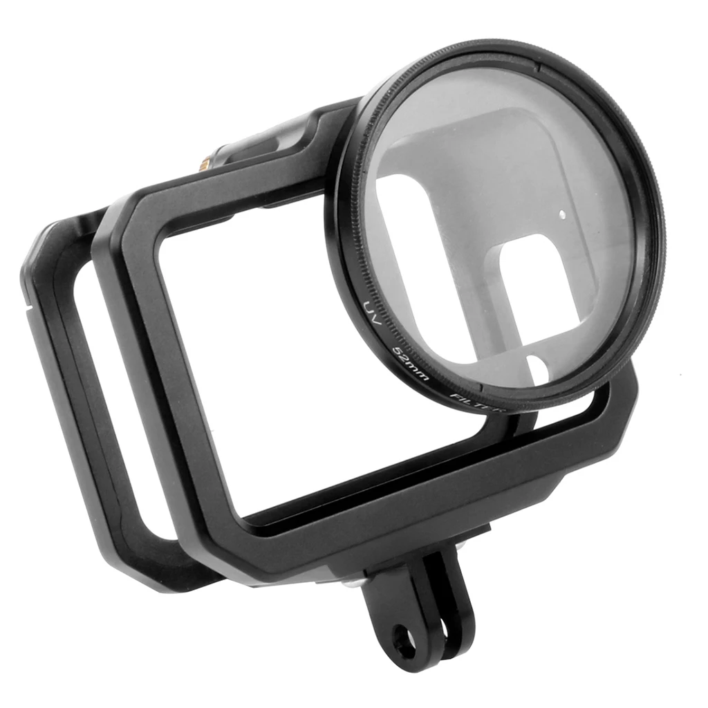 Aluminium gehäuse für Gopro Hero 13 12 11 10 schwarzer Kamera käfig Rig Schutz gehäuse rahmen Form montierter Kalt schuh 52mm Filter halterung – Detail 22