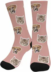 Custom Face Socks with Pets Photo Personalized Face Socks for Women Men Socks with Faces on Them Custom One Size