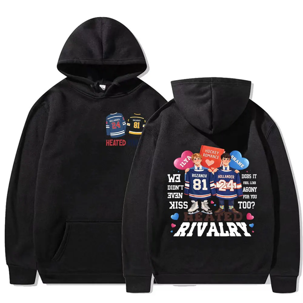 

Модные винтажные худи унисекс с графическим принтом «Хоккейная соревновательность и романтика», повседневные толстовки с длинным рукавом в уличном стиле