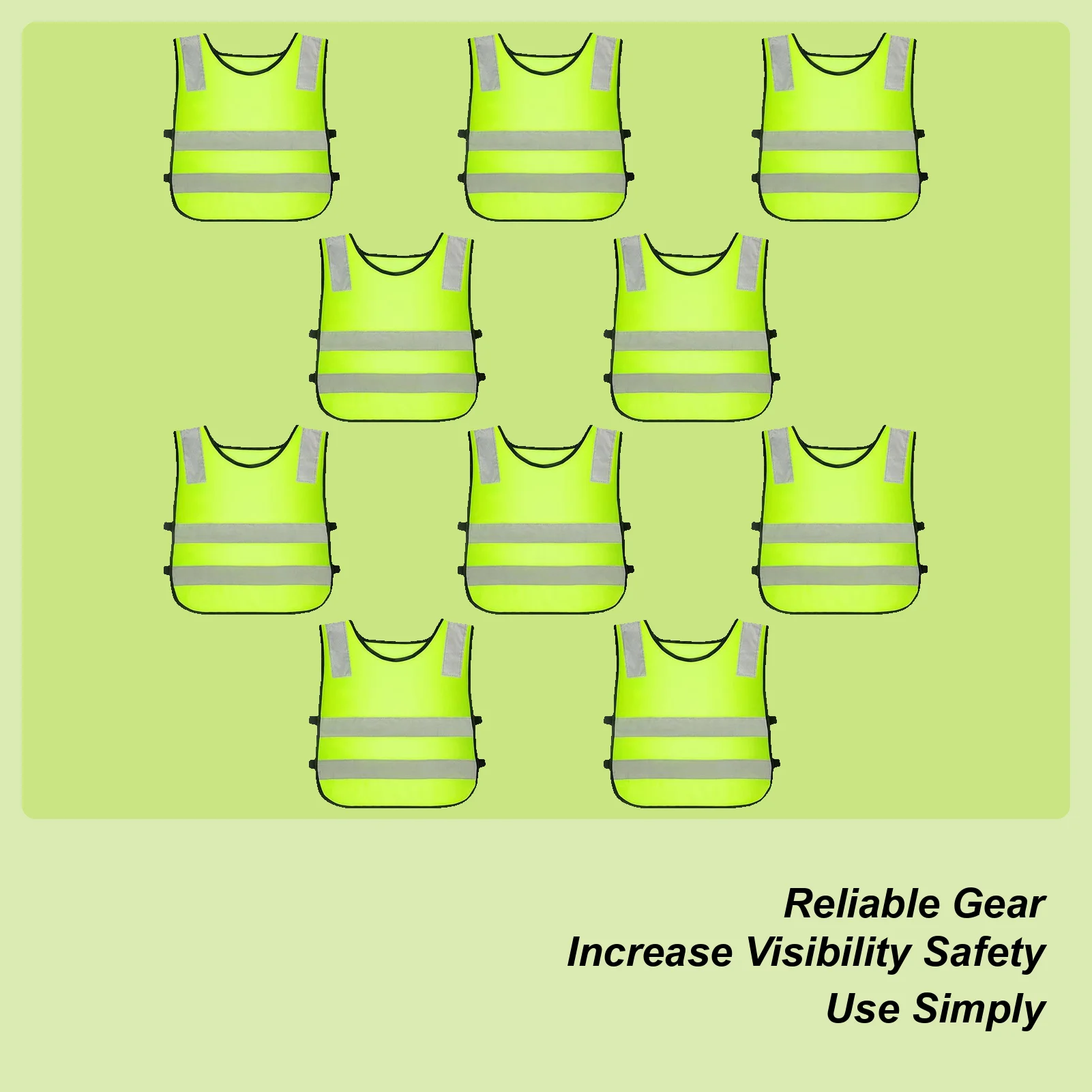 Reflective Vest Kids 10 Pieces Traffic Jacket Safety Visibility Vest For Traffic Walking Running Cycling Skiing Camping