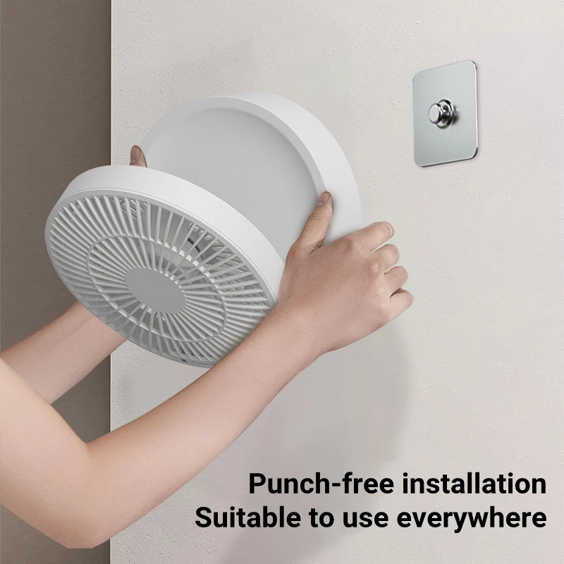 Ventilador con Control Remoto Portátil para colgar en la pared, recargable por USB, eléctrico, plegable, luz nocturna, Enfriador de aire para el